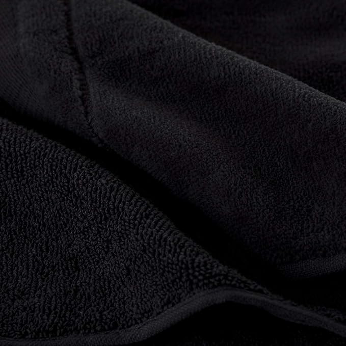 Creative Scents Cotton Fingertip Towels Set Black - 4 Pack - 11 x 18 Inches Decorative Small Extra-Absorbent and Soft Terry Towel for Bathroom - Powder Room, Guest and Housewarming Gift (Black)