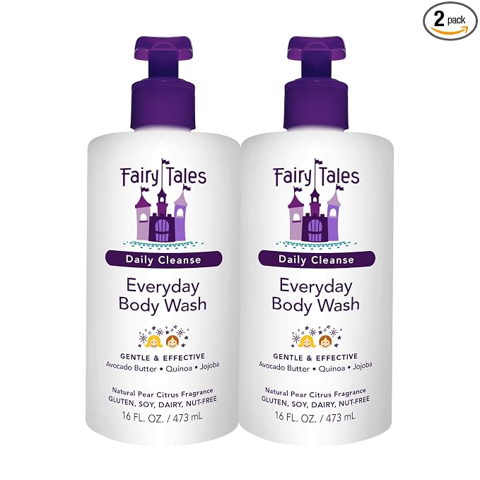 Fairy Tales Daily Cleanse Kids Body Wash | Kids Soap With Gentle, Clean Natural Ingredients | Sulfate Free, Silicone Free, Body Wash for Boys and Girls - 16 oz. (2 Pack)