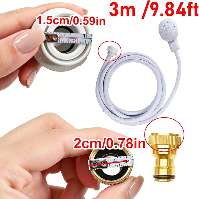 3m /9.84ft Quick-Connect Sink Spray Rrubber Hose,Shampoo Sprayer Handheld Hose Portable Sink Spraye Strainers for Bathing Baby,Pets Shower,Rinsing Vegetables,Washing Hair