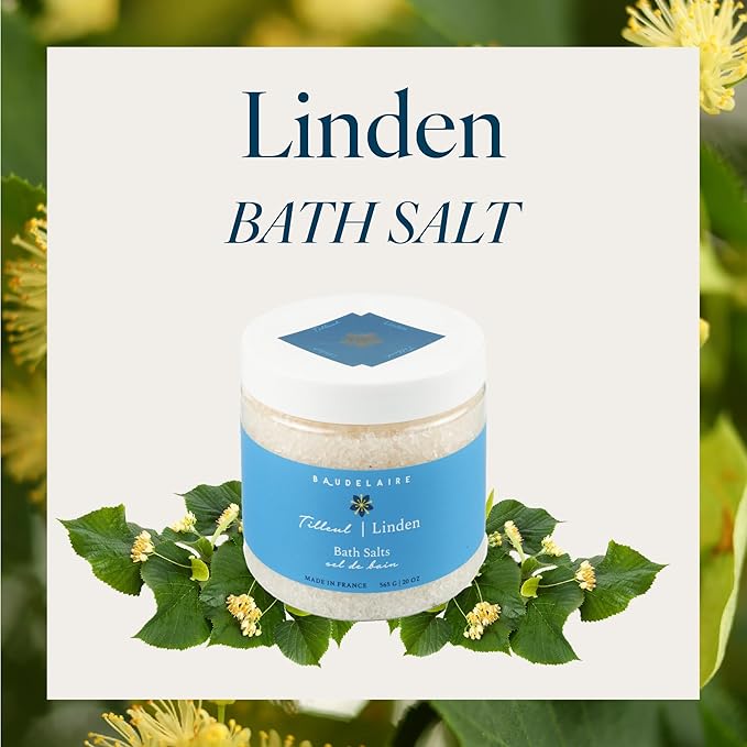 Provence Sante Relaxing Bath Salt - Luxury and Soothing Soak - Fresh Linden Blossom Scent - Made in France - 20 Oz