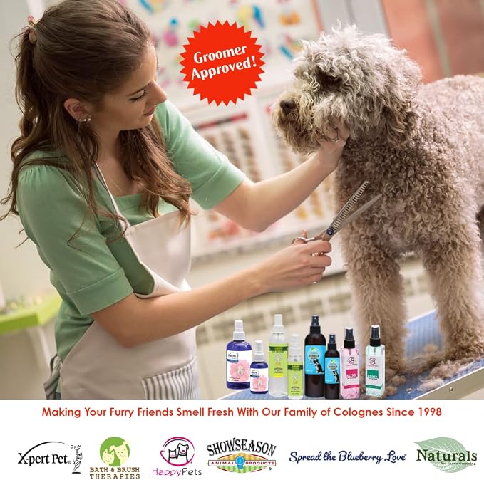 Showseason Bath & Brush Therapies® Ambrosia Pet Cologne 12.5 oz For Dogs | Long-Lasting Odor Eliminator | Paraben-Free | Biodegradable & Non-Toxic | Made in The USA