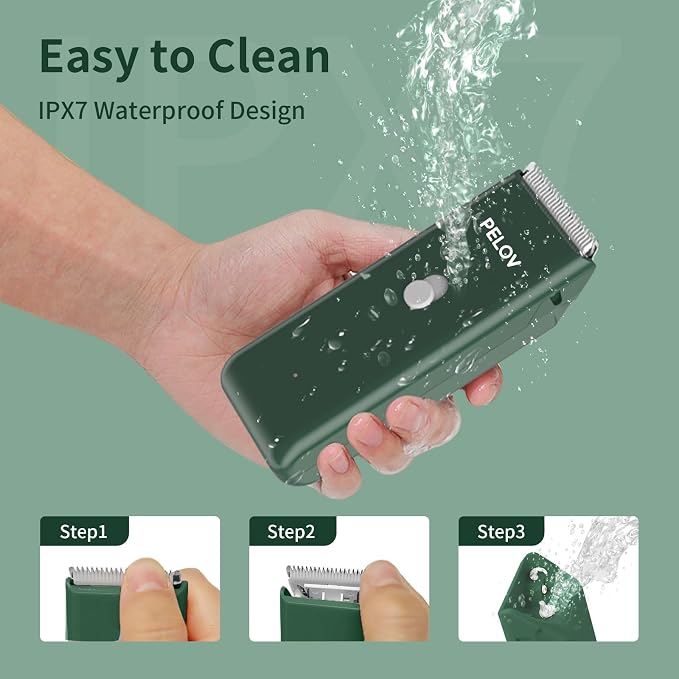 Dog Clipper Pet Grooming Kit Low Noise, Rechargeable Cordless Pet Shaver Waterproof Hair Trimmer for Small, Medium Dogs Cats Animals