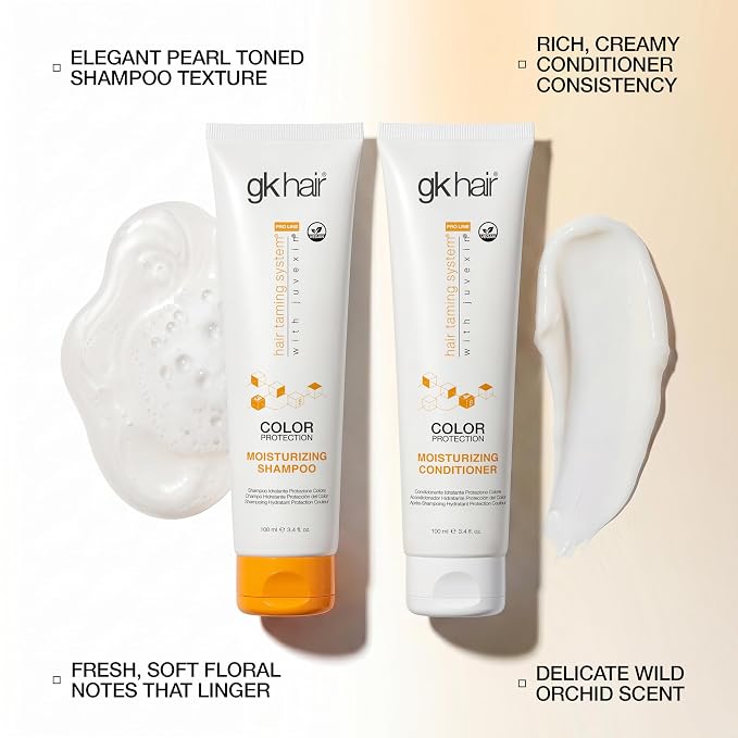 GK HAIR Travel Size Shampoo Conditioner set | Curly Hair Shampoo & Conditioner For Color Protection | Made with Aloe vera, Parki Butter | Free of Parabens Phthalates Sulfate Free 3.4 Fl Oz