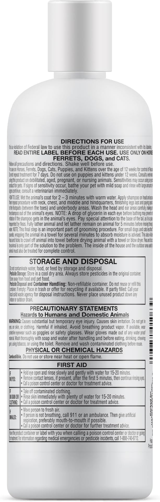 Happy Jack Paracide Flea & Tick Shampoo for Dogs & Cats, 8 oz | Medicated Treatment, Kills Fleas, Ticks & Mites on Contact, 30-Day Prevention, Deep Coat & Skin Protection, Sensitive Pets