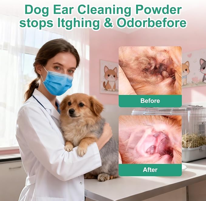 Dog & Cat Ear Drops with Hydrocortisone 1% – Ear Infection & Yeast Relief, Itchy Ear Cleaner for Pets