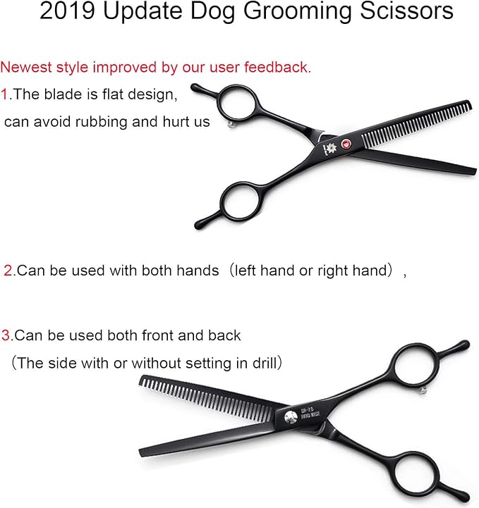 Dream Reach Dog Grooming Scissors - 7.0 Inch Professional Pet Cat Dog Grooming Shears Thinning Blending