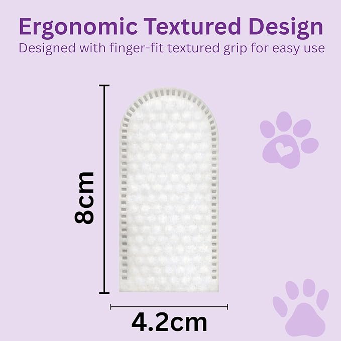 100 Finger Wipes - Pet Dental Wipes for Dogs & Cats - Dog Teeth Cleaning Powder & Toothpaste Alternative - Dog & Cat Teeth Cleaning Wipes - Freshen Breath & Reduce Plaque