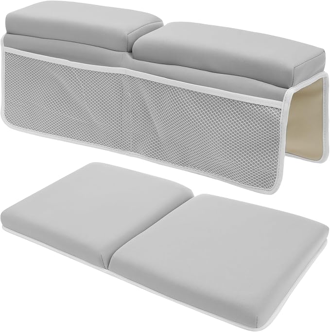 Bath Kneeler Set Bath Elbow Rest Pad Foldable Non Slip Comfortable with Toys Organizer for Baby Bathing Time ZJMCAJY