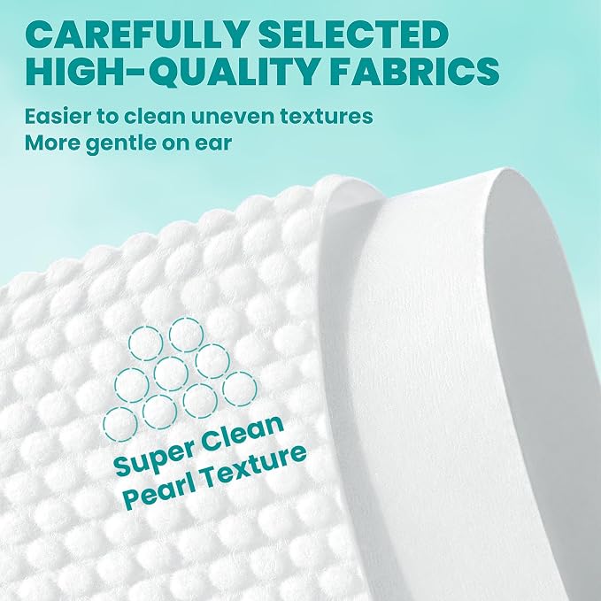 MEDUWEDU Wider Ear Cleaner Finger Wipes 60 Counts, Dog Ear Cleaner, Grooming Kit Care for Dogs and Cats,Otic Cleaning Pads, Remove Wax, Dirt & Stop Smelly, Itchy, Non-Irritating, Coconut Scent