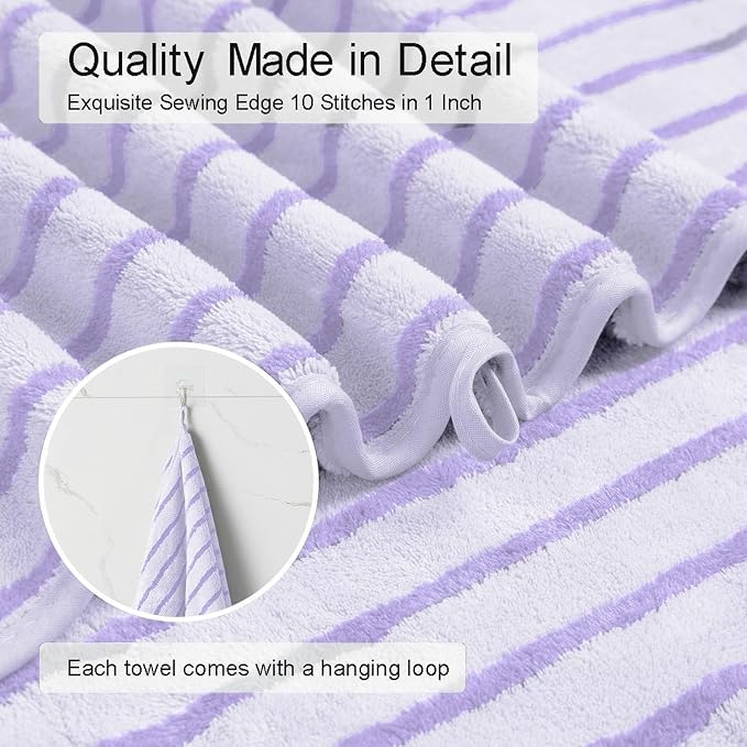 Mistyrose Bath Towels,4 Pack Purple 35"x70" Large Bath Towels Microfiber Absorbent XL Bath Sheets Super Soft Towels for Bathroom Quick Dry Oversized Shower Towels for Family Hotel Spa Gym