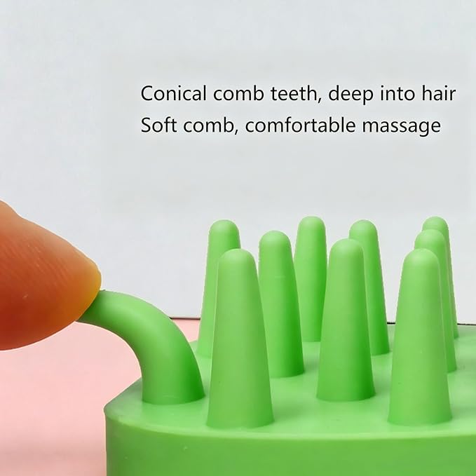 Pet Bath & Massage Brush,Pet Grooming Brush,Soft Rubber Scrubber for Brushing,Massaging,Bathing,Shampooing and Reducing Hairballs (Green, Style 1)