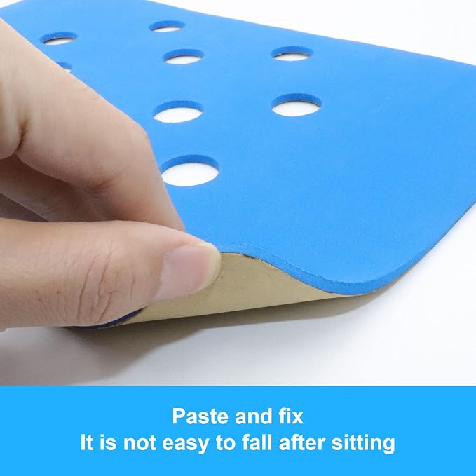 EVA Shower Chair Cushion, Perforated Non Slip Pad with Adhesive Back, Warm Seat Cushion for Bathroom Shower Stool, Garden Kneeling Mat