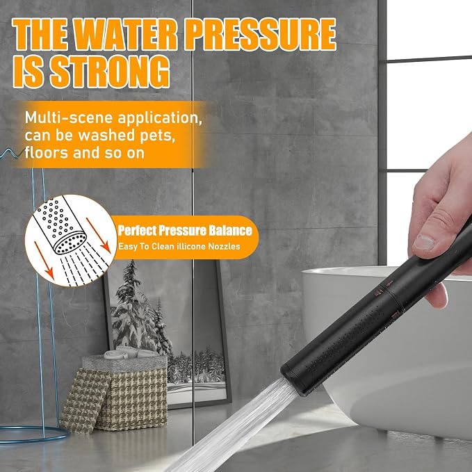 BESy Brass 2 In 1 Function Handheld Shower Head Set High Pressure 7 Inch Shower Head High Flow Hand Shower Wand with 59 Inch Hose, Bracket, Oil Rubbed Bronze