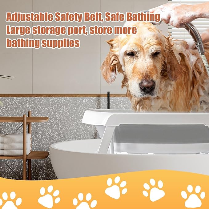 Portable Dog Bath | Bathing Station Pet Bathtub - Elevated Dog Bath, 2 in 1 Wash Station, Portable Bathtub, Pet Tub for Small Dogs, Cats, Pet Supplies