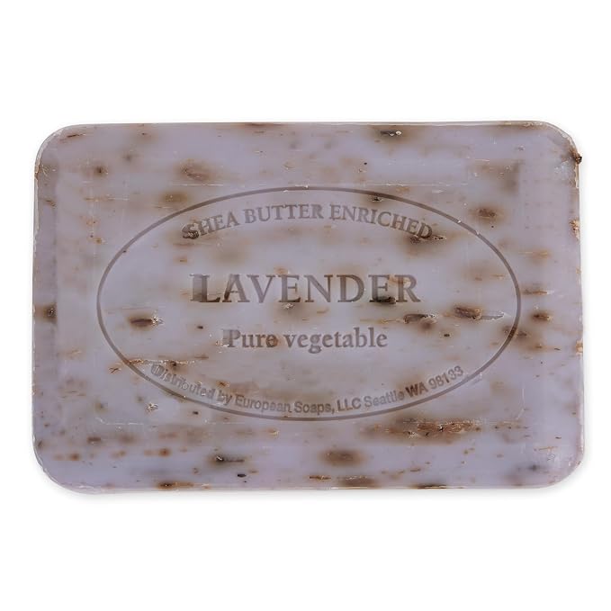 Pre de Provence Artisanal Soap Bar, Enriched with Organic Shea Butter, Natural French Skincare, Quad Milled for Rich Smooth Lather, Lavender, 8.8 Ounce
