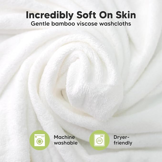 6-Pack Baby Washcloths, Soft Absorbent Washcloths for Face, Body (Khaki) | Viscose from Bamboo Washcloths, Baby Towels, Newborn, Kids, Toddlers, Infant, Gentle on Sensitive Skin, 10x10, Reusable