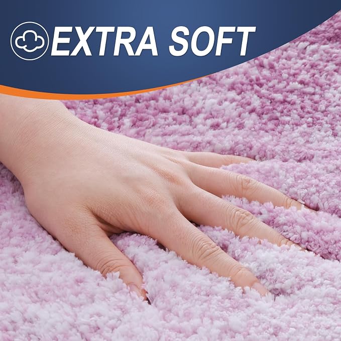 OLANLY Bathroom Runner Rugs Mat 70x24, Extra Soft Absorbent Microfiber Bath Rugs, Rubber Backing, Quick Dry, Long Bath Mats for Bathroom, Tub and Shower, Home Decor Accessories, Pinkish-Purple
