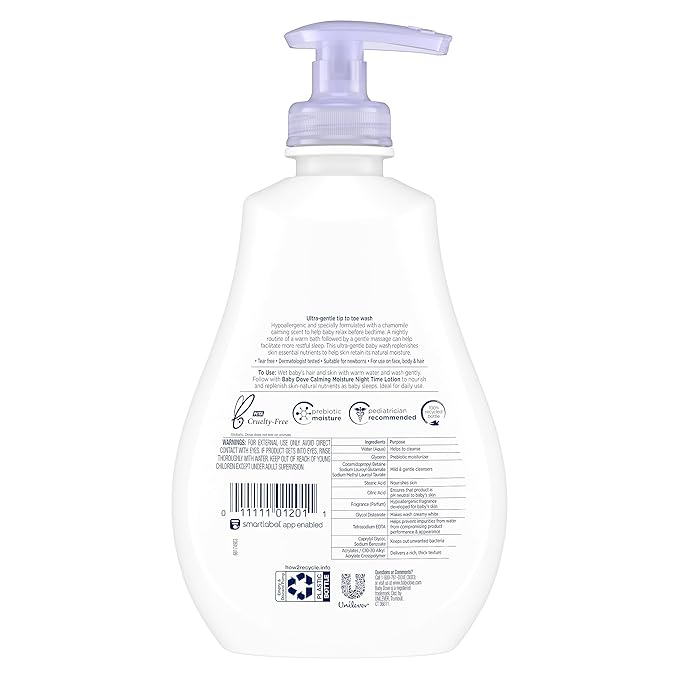 Baby Dove Sensitive Skin Care Baby Wash Calming Moisture For a Calming Bath Wash Hypoallergenic & Sensitive Skin Care Baby Lotion For a Soothing Scented Lotion Calming Moisture