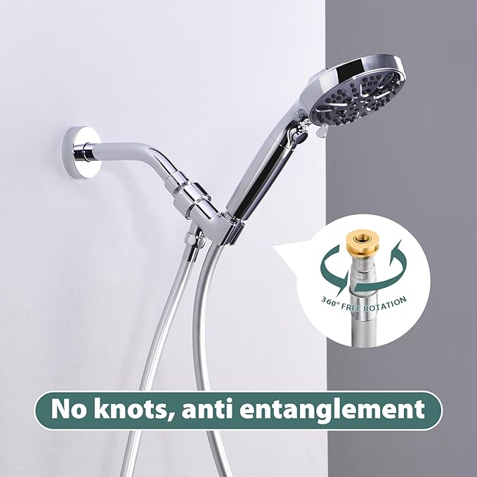 23 Inches Silicone Shower Hose Extra Short Silver | High pressure,Flexible,Used In Shower Head,Spray Bidet,Bathing,Toilet,Cleaning.RV Shower Hoses Replacement