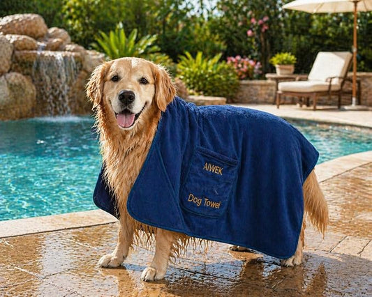Super Absorbent Microfiber Dog Towels - Soft Pet Grooming Towel for Drying & Bathing Large, Medium or Small Dogs - 42.5" x 27.5" Perfect for Pet Shower & Pet Supplies! Blue