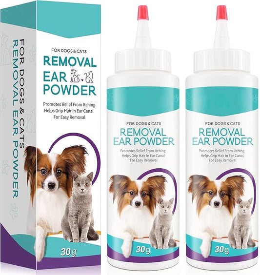 ZIXAOK Dog Ear Cleaner - Removal Ear Powder for Pets,Dog Ear Infection Treatment,Supports Infection Prone Ears, Ear Odor in Pets (2PC Ear Powder)