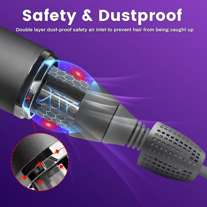 Hair Dryer, 110000 RPM High Speed Professional Hair Dryer, 2 Speeds and 11 Temps with HD Display, Low Noise Portable Hair Blow Dryer with Magnetic Nozzle for Home Travel Salon (Gun Grey)