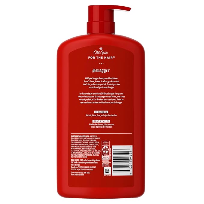 Old Spice Mens 2-in-1 Shampoo and Conditioner Set, Swagger, Cedarwood Lime Scent, For All Hair Types, Healthier, Fuller, More Moisturized Looking Hair, Barbershop Quality, 29.2 fl oz Each, Twin Pack