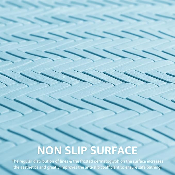 OTHWAY Bathtub Mat Non Slip, 27" x 17" Bath Mat for Tub, Machine Washable Shower Anti Slip Mat with 246 Strong Suction Cups (Lake Blue)