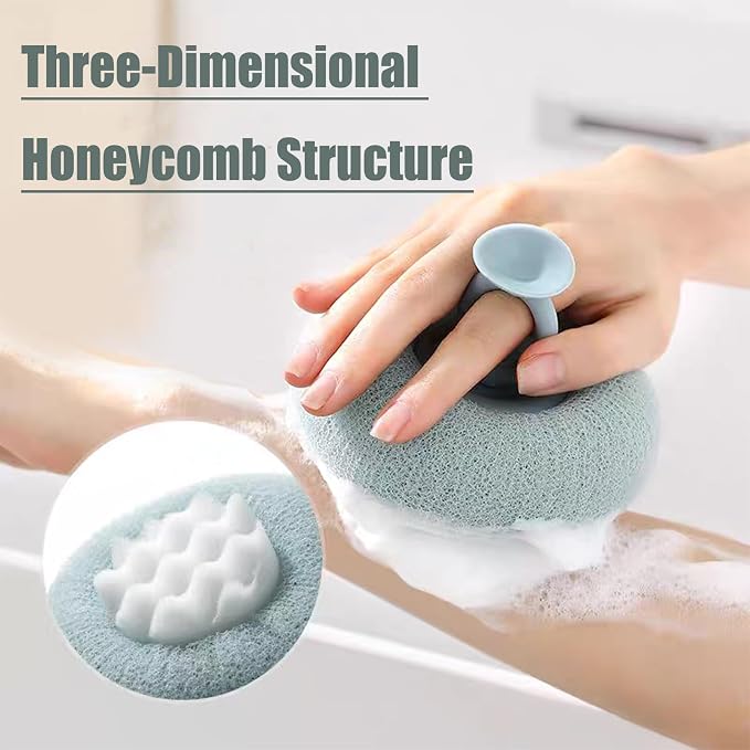Super Soft Sunflower Suction Cup Bath Ball, 2026 Upgraded 2-in-1 Sunflower Bath Ball Exfoliating Bath Sponge Cleaning Brush, Mesh Shower Body Sponge Accessories for Women, Men Shower (2 Color)