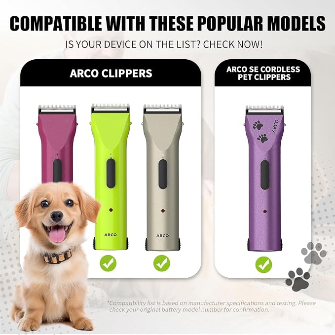 Replacement Battery Compatible with Wahl Arco SE Pet Clipper, 3-Pack | 2.4V 2100mAh NiMH rechargeable cell for grooming. Replaces parts 0114-300, 1854-7988. Check your clipper model before buy.