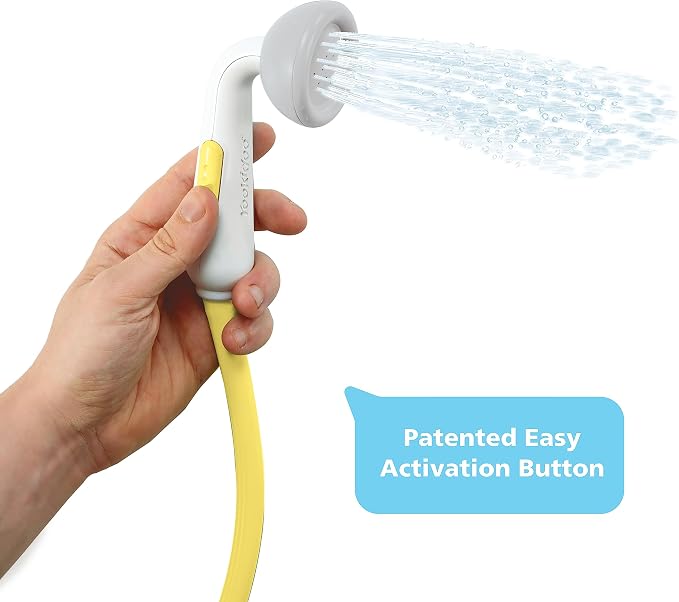 Yookidoo Baby Bath Shower Head - Elephant Water Pump and Trunk Spout Sprayer and Rinser-Control Water Flow from 2 Knobs Baby Bath Time Essentials for Newborn Babies in Tub Or Sink (Yellow) (Pack of 2)