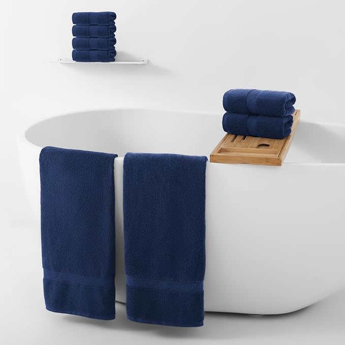 REDKISS 2 Pack 70"x35" Extra Large Bath Sheets for Bathroom - 100% Cotton Soft Fluffy Quick Dry Lightweight Towels for Tall or Curvy Adults, 700G,Full Body Coverage Shower, Pool, Yoga Travel, Blue