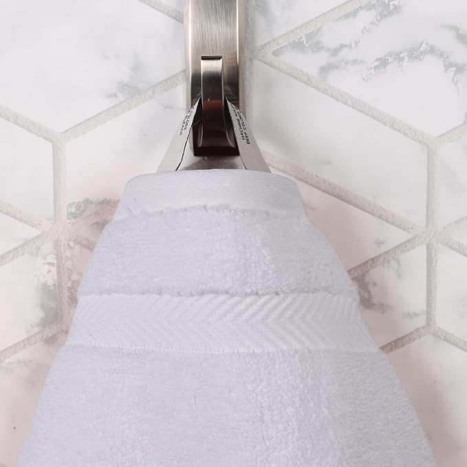Superior Zero Twist 100% Cotton Bathroom Towels, Super Soft, Fluffy, and Absorbent, Premium Quality 6 Piece Towel Set with 2 Washcloths, 2 Hand Towels, and 2 Bath Towels, White