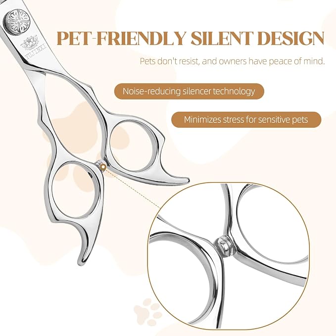 7.5 Inch VG10 Curved Chunkers Shears for Dog Grooming | Blending, bulk removal and texture control for face, paws, legs and body