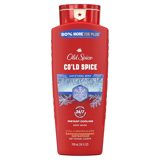 Old Spice Body Wash for Men, 24/7 Shower Fresh & Clean with Daily Use, Lasting Signature Scent, Refreshing Lather, Moisturizing Formula, Cold Spice with Cool Mint Scent, 24 oz