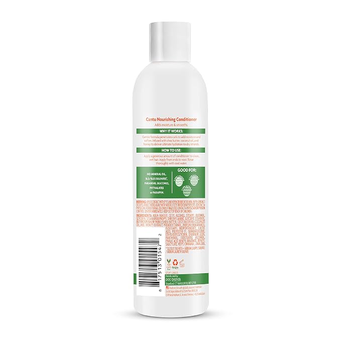 Cantu Care for Kids Nourishing Sulfate-free Conditioner with Shea Butter, 8 fl oz (Pack of 3)