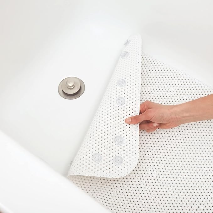 Duck Brand Softex Bath Mat for Tubs, Machine Washable, 17 x 36 Inches, Taupe, Skid Resistant (442097) (Pack of 4)