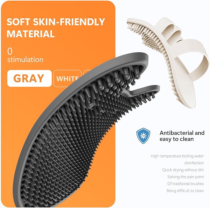 Li&Zhao Dog Bath Brush - 2 PCS Pet Shampoo Brush & Massager for Dog Cat Bath Time, Soft Silicone Grooming Comb for Short Medium Hair