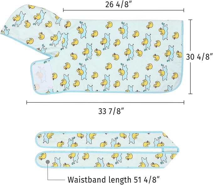 HDE Dog Bathrobe Super Absorbent Quick Drying Puppy Towel Wrap Coat Adjustable After Bath Robes with Hood for Dog Sizes S-XXL Rubber Duck Puddles XL