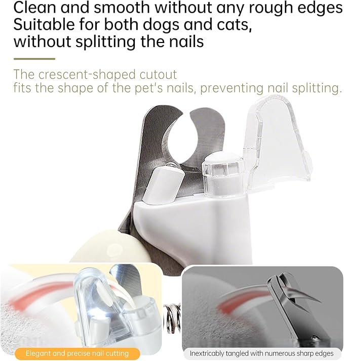 Illuminated Pet Nail Clipper with LED Update Version Cat & Kitten Claw Nail Clippers for Trimming Puppy,Rabbit,Kitten & Small Dog Sharp & Safe Ergonomic Design Professional (Blue)
