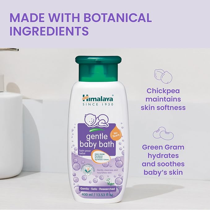 Himalaya Gentle Baby Bath, Gentle, Non-Irritating Cleanser for Nourishing Your Baby’s Skin, 13.53 oz