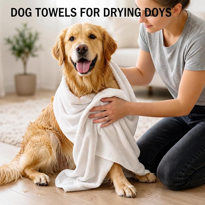 2 Pcs Microfiber Dog Towels for Drying Dogs Large, 55 X 27 Inch (purple) | Super Absorbent and Soft, For Large, Medium or Small Dogs and Cats, After Bathing, Swimming, Rain, Grooming