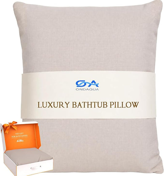 Luxury Bathtub Pillow, Skin-Friendly Cushion, Support Back, Neck & Head, Non-Slip, Adjustable Thickness Fits All Tub, Washable & Quick-Drying - Gift for Christmas Birthday Mother’s Day