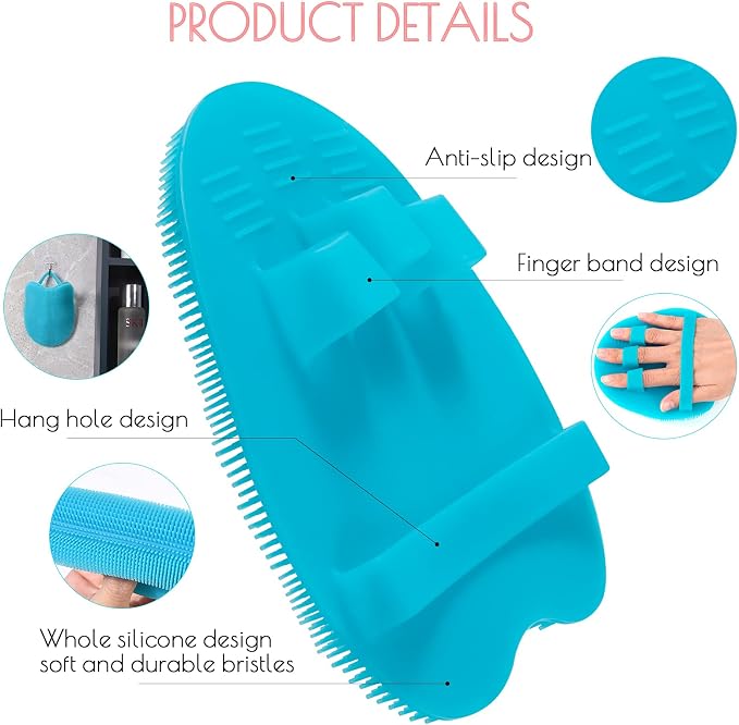 4 Pack Soft Silicone Shower Brush, Body Exfoliating Skin Massage Scrubber, Dry Skin Brushing Glove Loofah, Fit for Sensitive and All Kinds of Skin (4 Pack-PP1) | Dry Skin Brushing Glove Loofah, Fit for Sensitive and All Kinds of Skin (4 Pack-PP1)