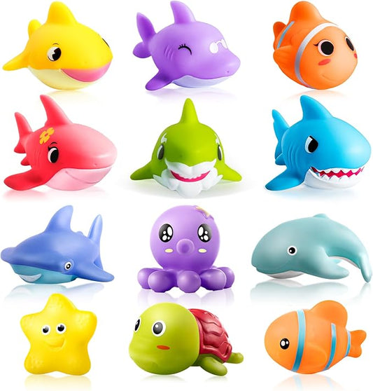 Hely Cancy Bath Toys for Kids - No Hole Baby Bath Toys for 1 Year Old Infant Boys Girls Shower Water Pool Toys
