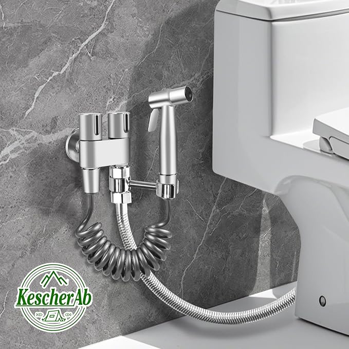 Handheld Toilet Bidet Sprayer for Toilet, Adjustable Water Pressure Control with Complete Bidet Spray Hoses Kit for Feminine Wash, Cloth Diaper Sprayer for Baby Wash