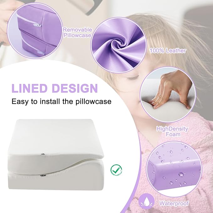 Extra Large Hair Washing Station for Kids - Ergonomic Shampoo Foam Mat with Neck Support for Sink, Portable & Foldable Shampoo Buddy for Toddlers, Non-Slip & Waterproof Hair Washing Mat -Purple