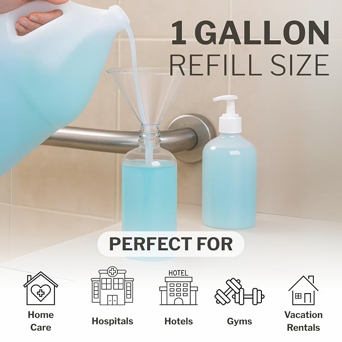 McKesson Body Wash and Shampoo, Summer Rain Scent, 1 gal, 4 ct | Bulk Refill Full Body Wash with Aloe