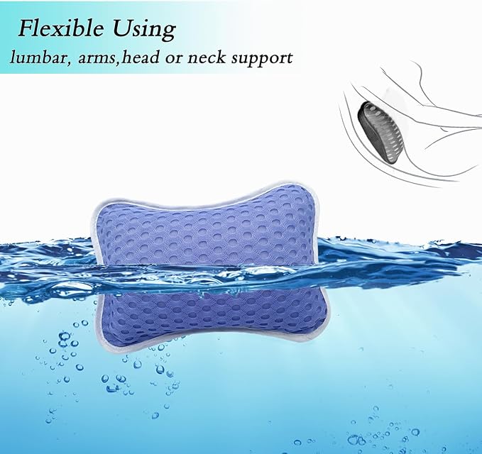 Bath Pillows for tub,Home Spa Pillows for Bathtub, Hot Tub,Head and Neck Support with 2 Strong Suction Cups,New Purple