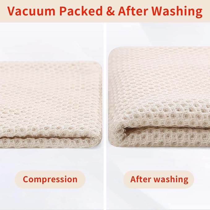 Homaxy 100% Cotton Waffle Weave Kitchen Dish Towels, Ultra Soft Absorbent Quick Drying Cleaning Towel, 13 x 28 Inches, 18-Pack, Mixed Color